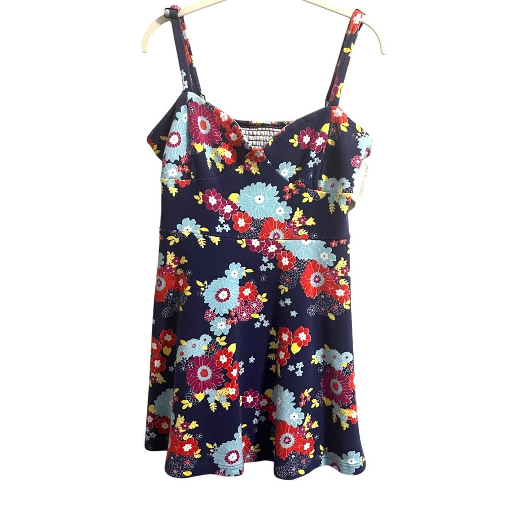 ModCloth Sleeveless Colorful Floral Boho Retro Style Sweetheart Mini Dress sz XL